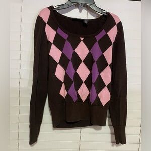 Polo Jeans Brown, Purple, And Pink Sweater